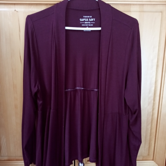 Torrid Super Soft plum cardi Size 0/12 - Picture 1 of 5